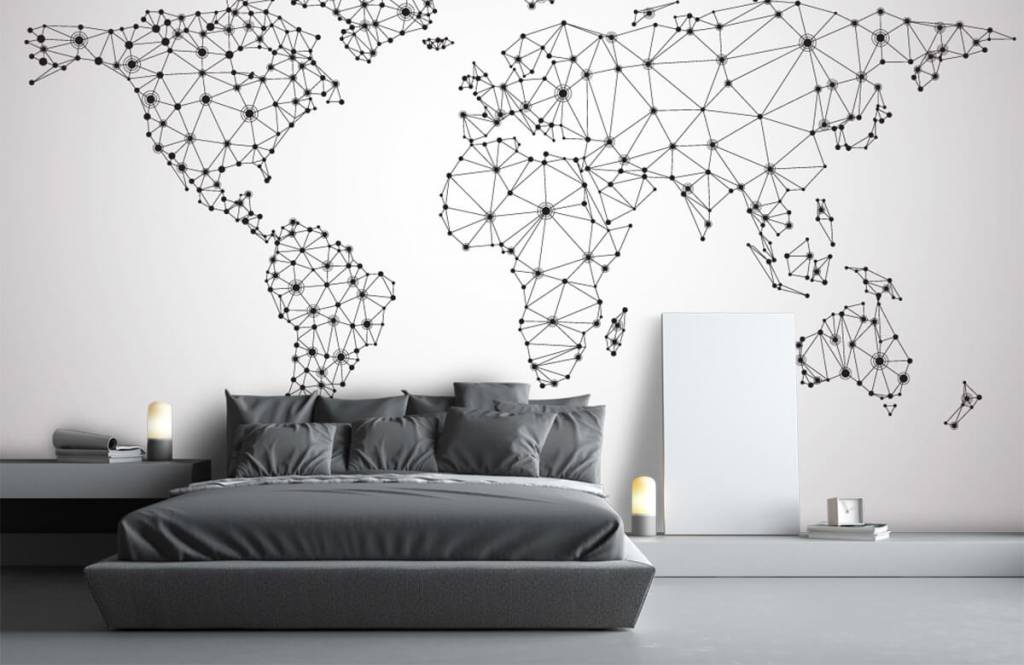 Carte Du Monde Geometrique Papier Peint