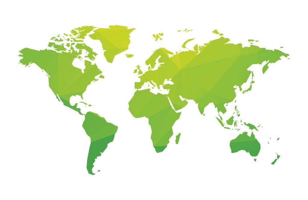 Carte du monde verte