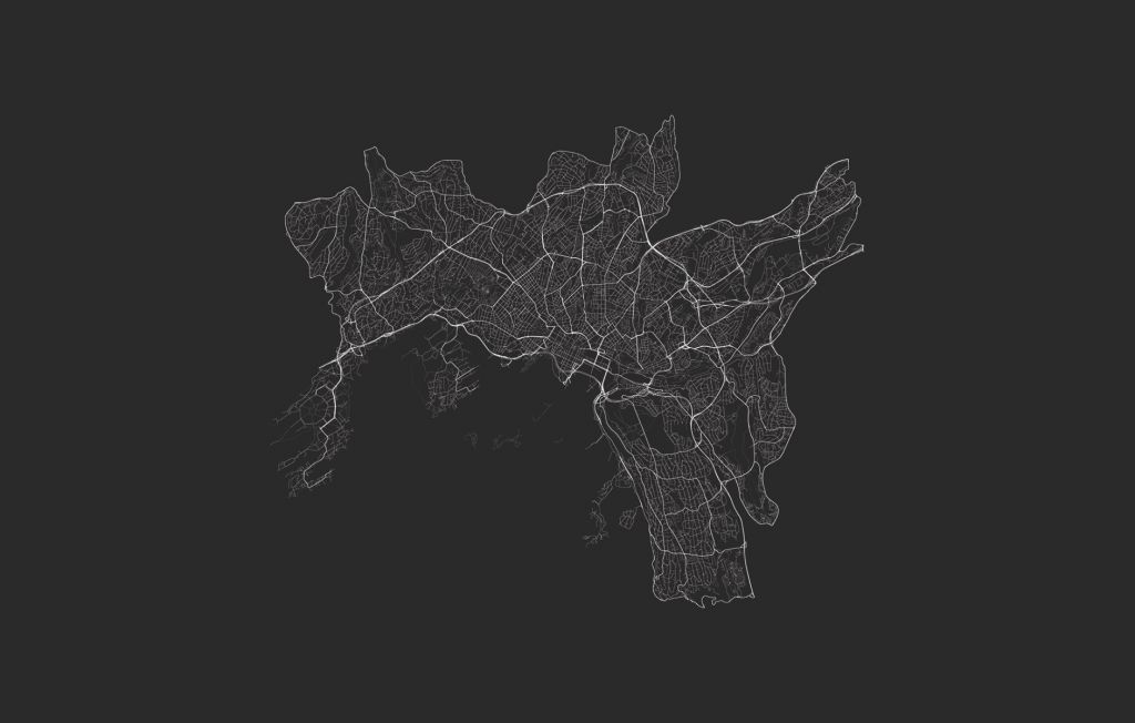Carte d'Oslo, noir