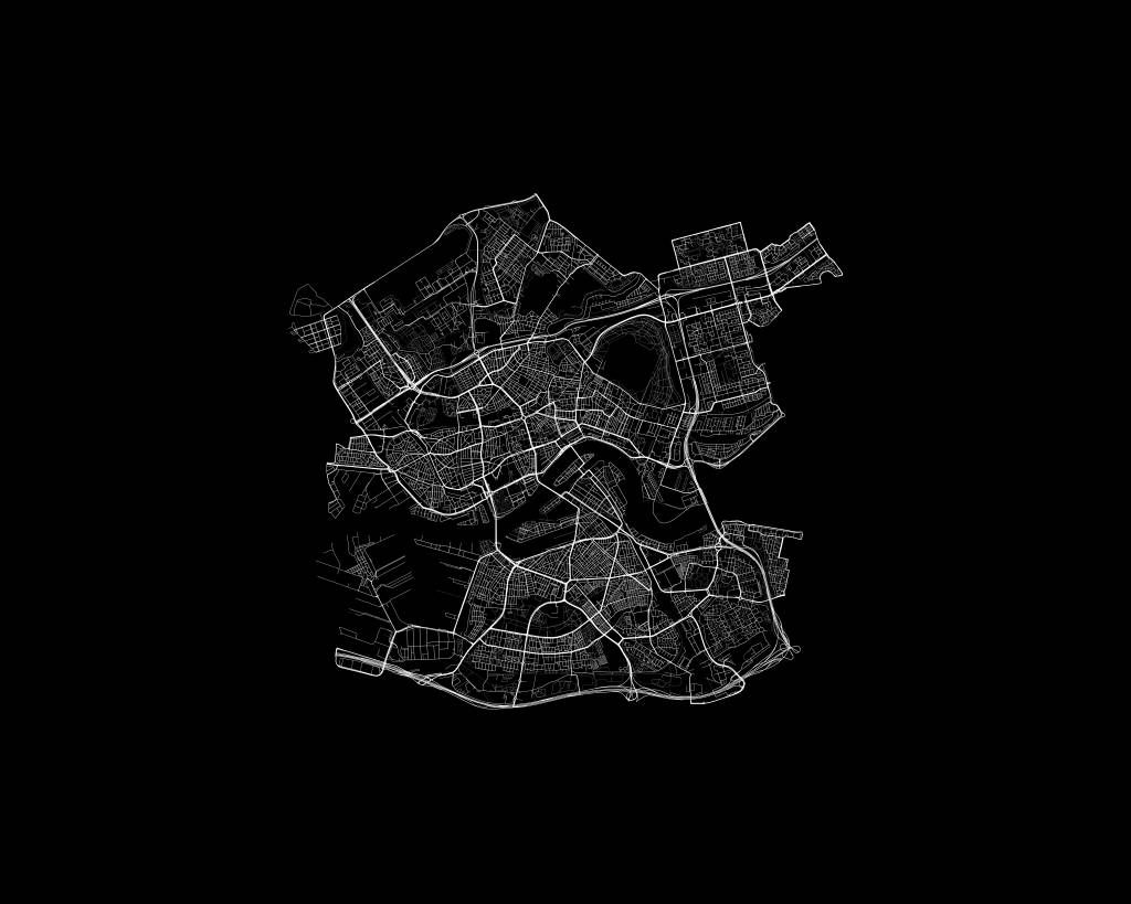 Carte de Rotterdam, noir
