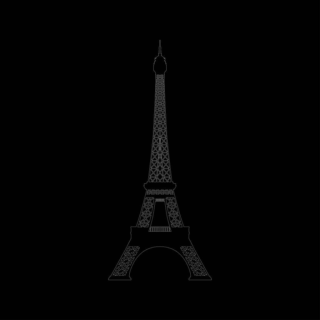 Portrait de la Tour Eiffel, noir