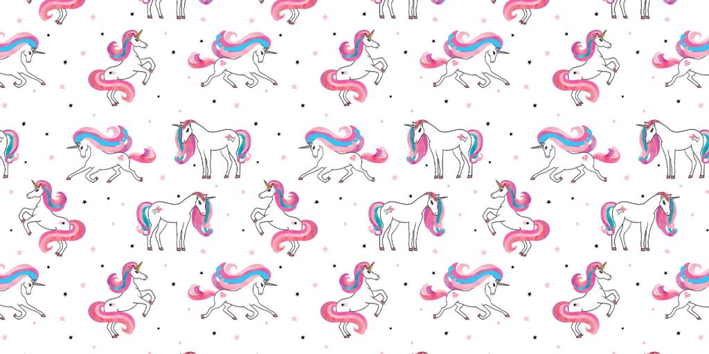 Des licornes aux lunes roses