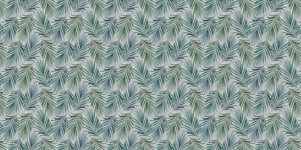 Feuilles de palmier bleues et vertes