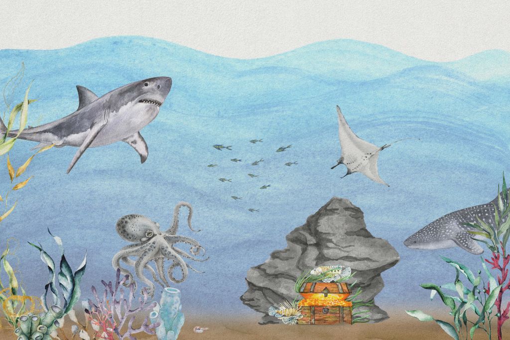 Le monde sous-marin avec les requins