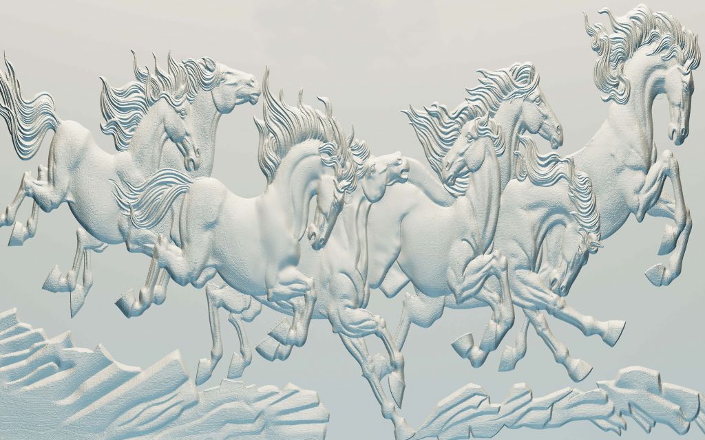 Illustration 3D de chevaux