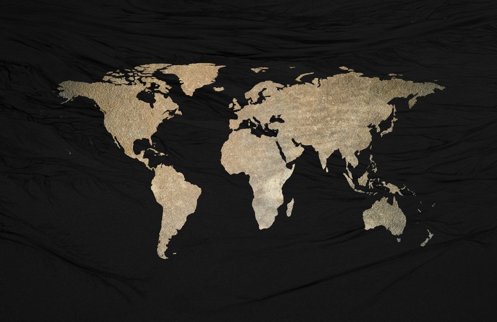 Carte du monde or clair