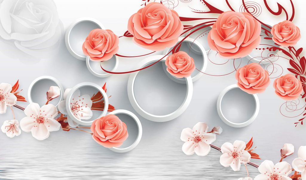 Cercles et fleurs en 3D
