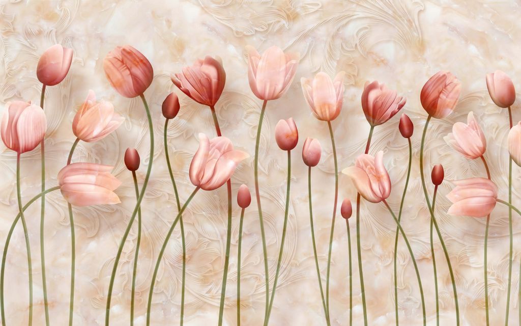 Tulipes roses ondulées