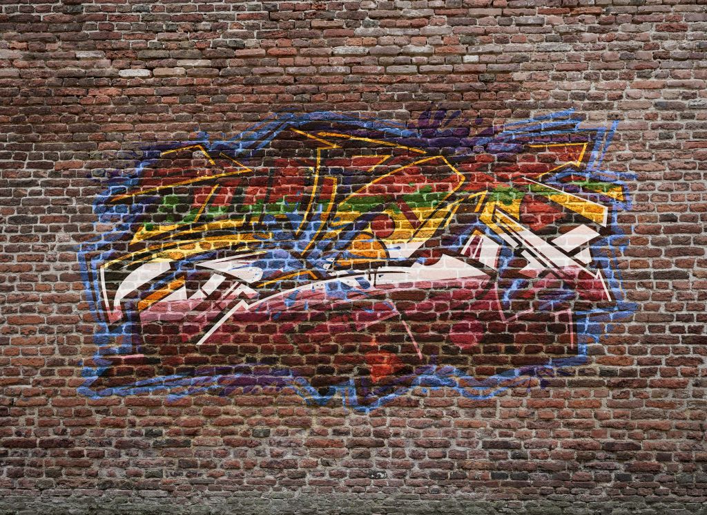 Graffiti sur un mur de briques