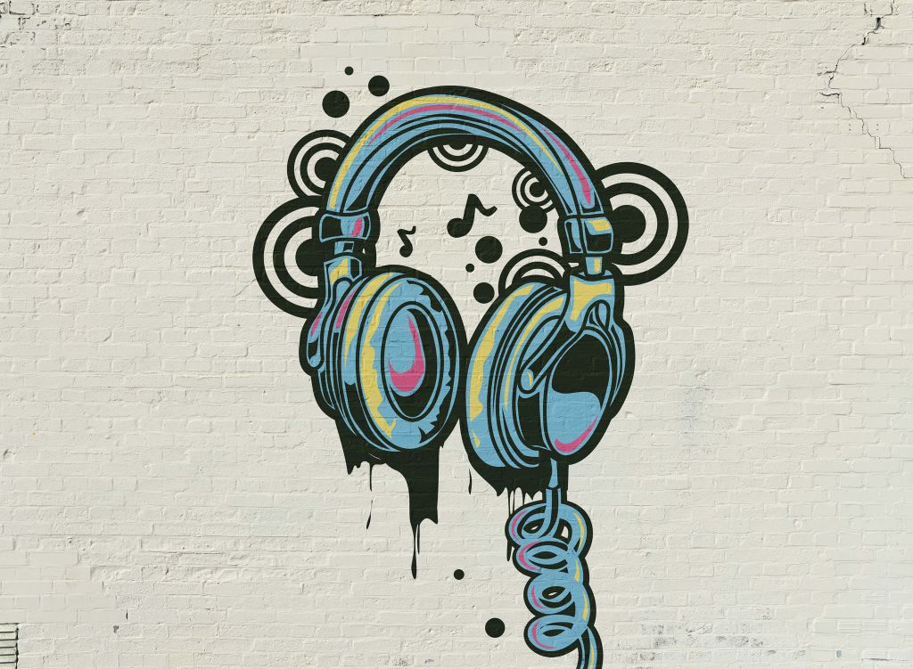 Casque d'écoute graffiti