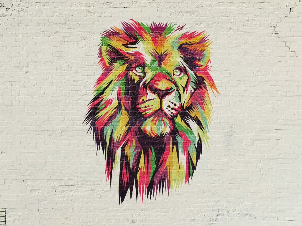 Graffiti d'un lion