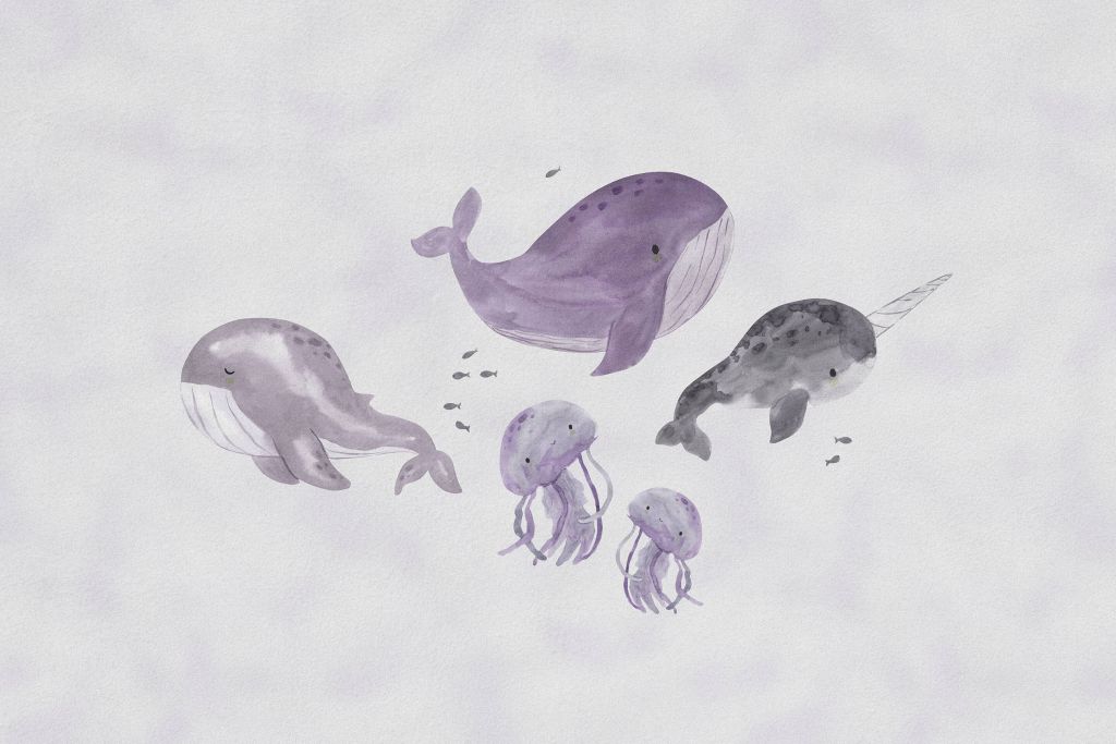 Baleines de mer violettes