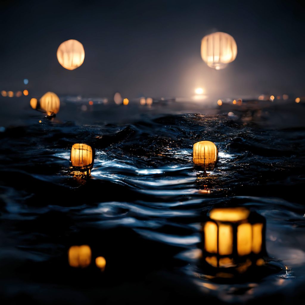 Lanterns au-dessus de l'eau