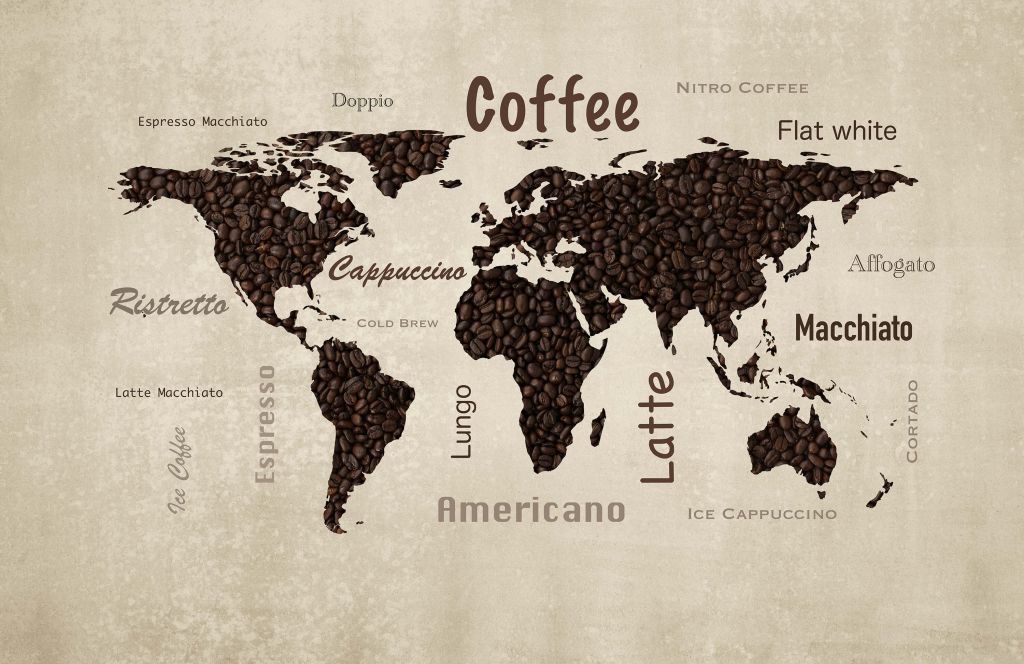 Carte du monde du café