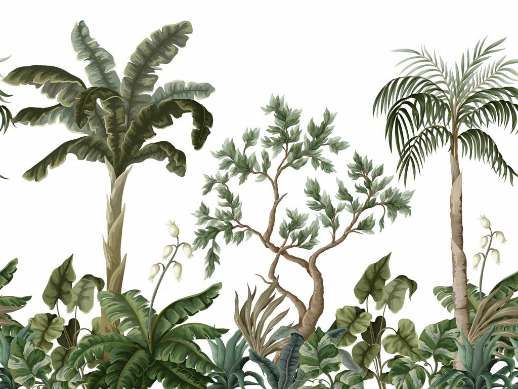 Paysage de jungle avec des palmiers