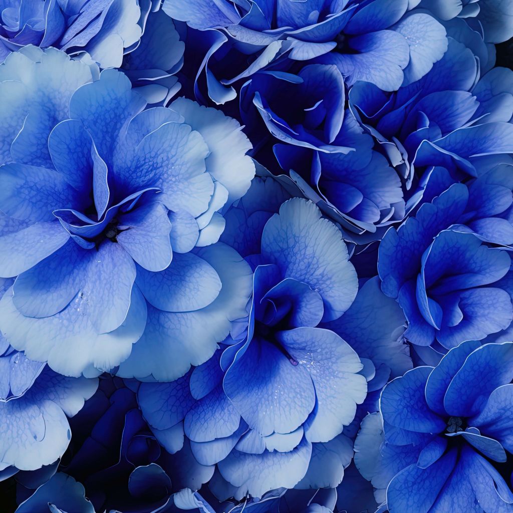 Gros plan sur des hortensias bleus