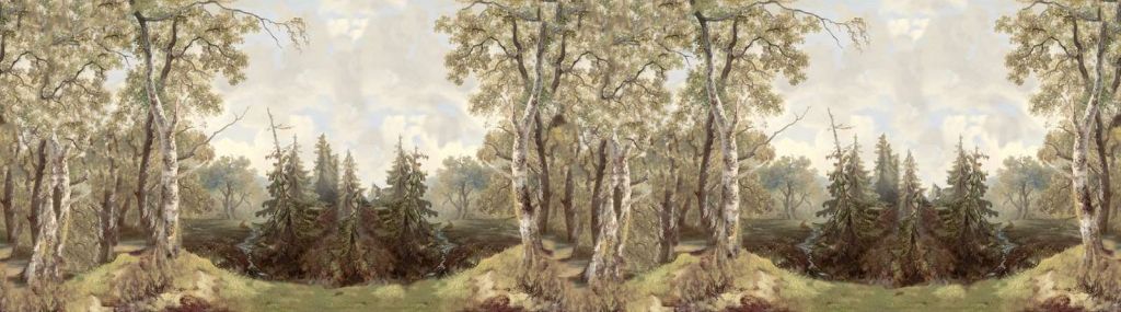 Panorama de paysage forestier en couleur