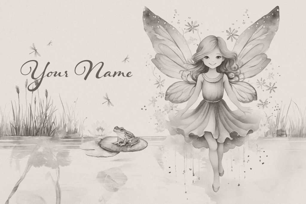 Lutin de l'étang avec grenouille en silence