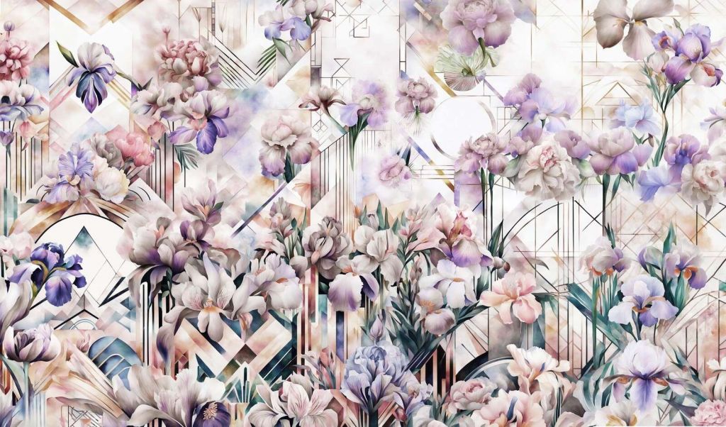 Immenses&#x20;iris&#x20;aquarelle&#x20;roses