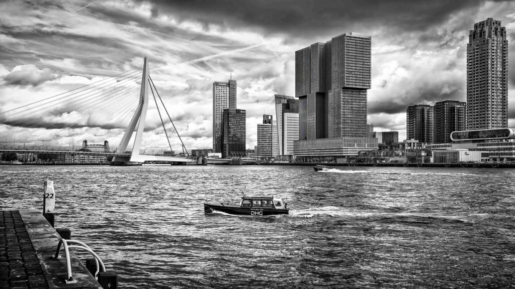 Erasmusbrug et Skyline en Monochrome