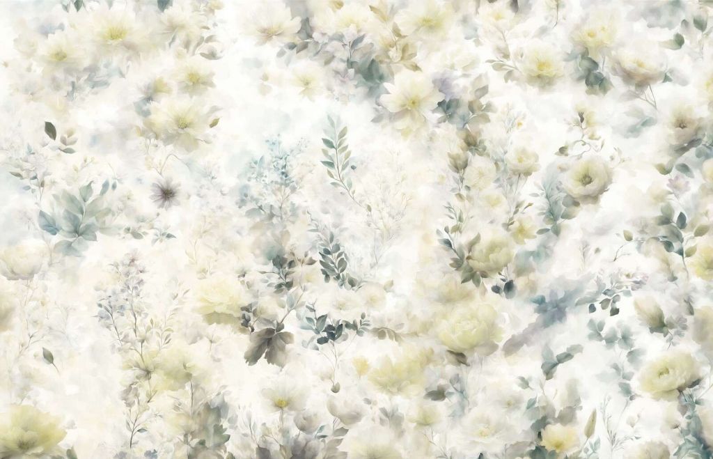 Ambiance florale délicate - beige