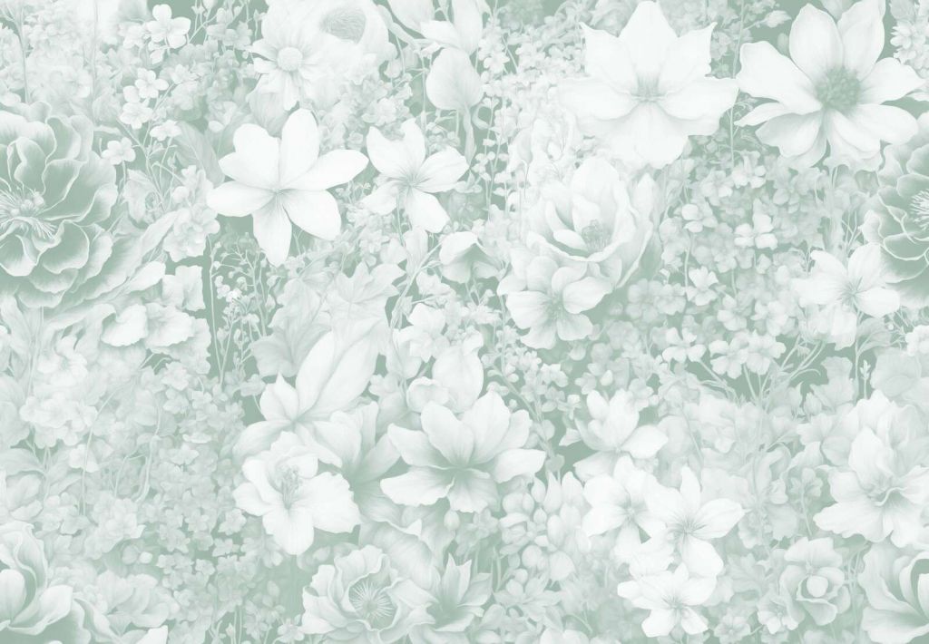 Festival des fleurs sans couture - bleu pâle