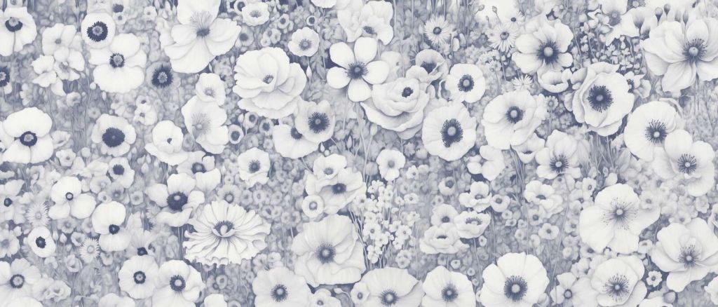 Poppy Tale Monochrome Bleu