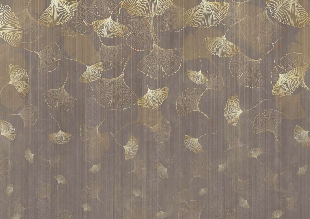 Feuilles de ginkgo flottantes en teinte dorée