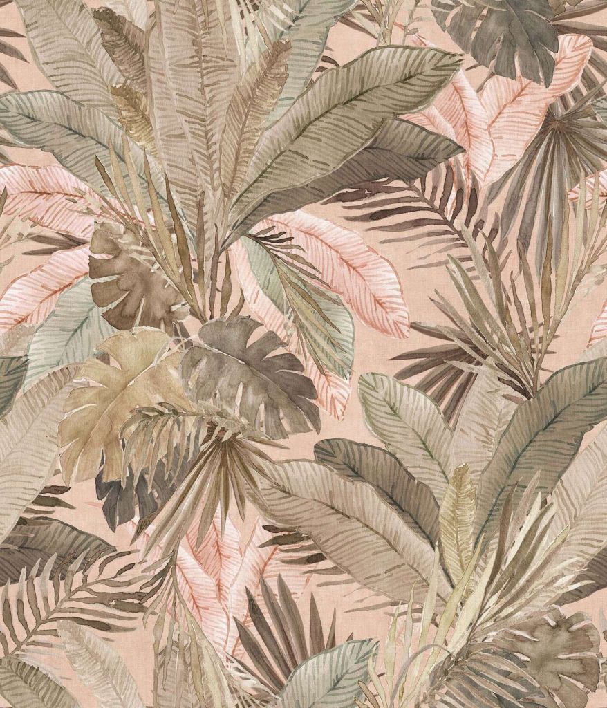 Feuilles tropicales dans des tons blush