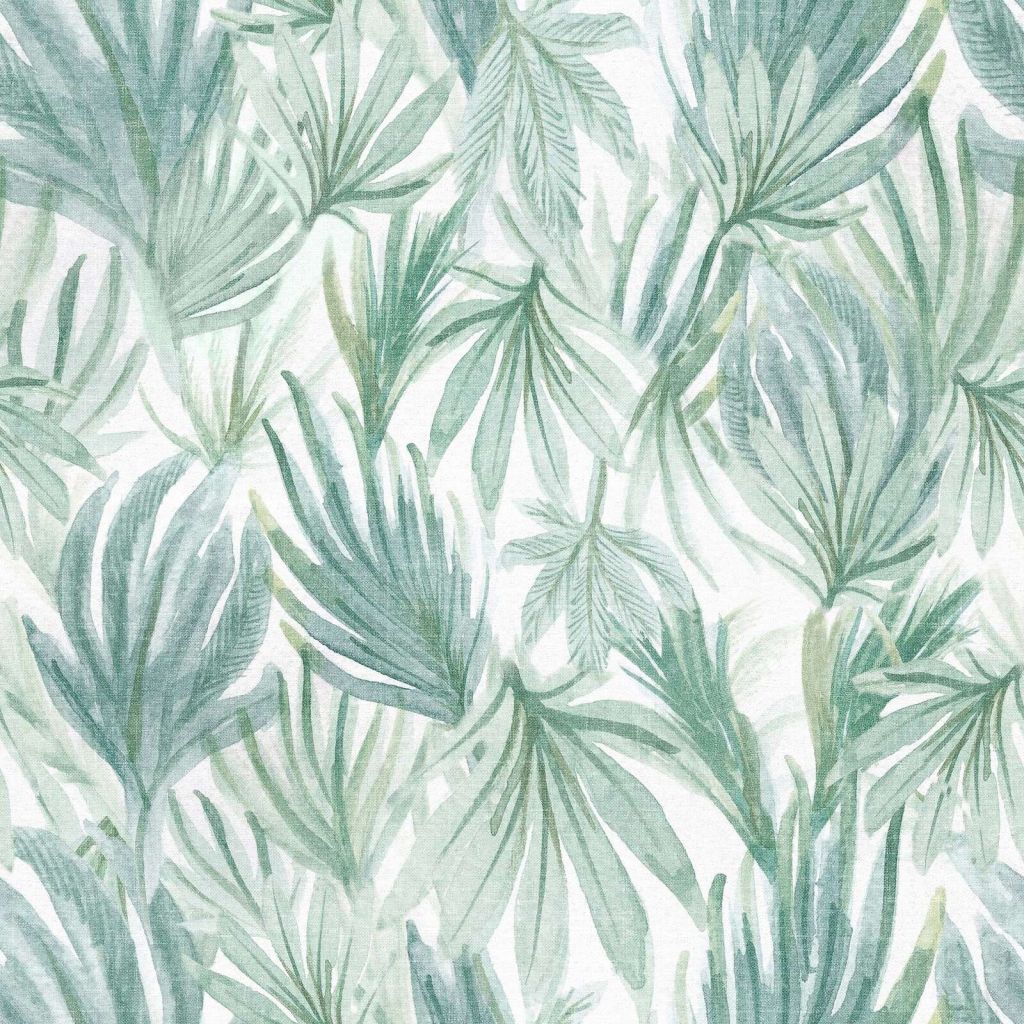 Aquarelle de feuilles de palmier en vert sauge