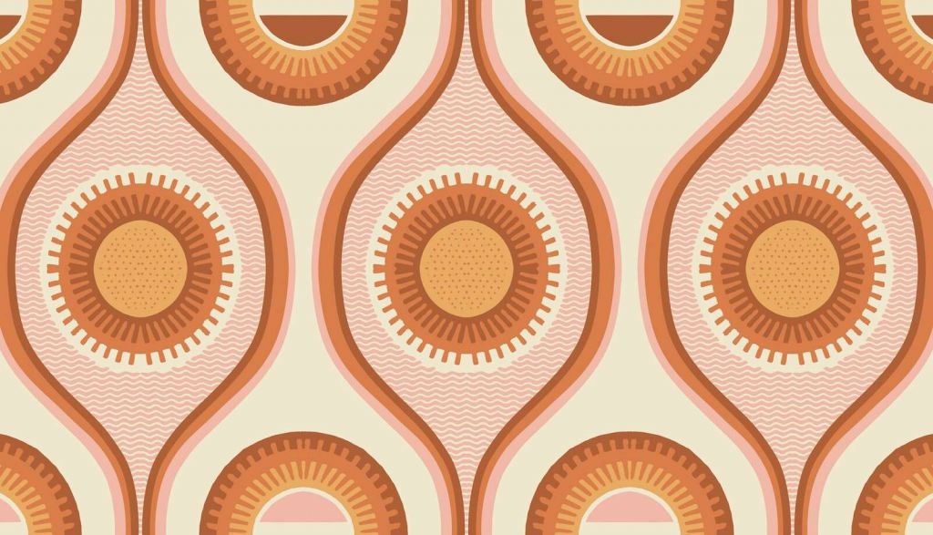 Spirales solaires chaudes de style rétro