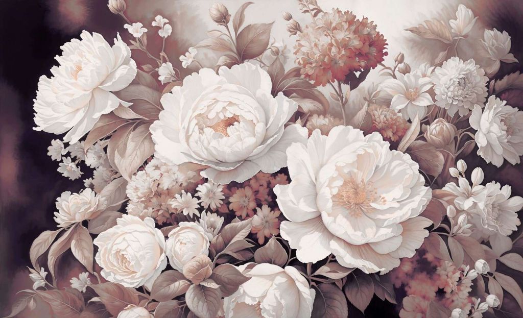 Pivoines romantiques en vieux rose