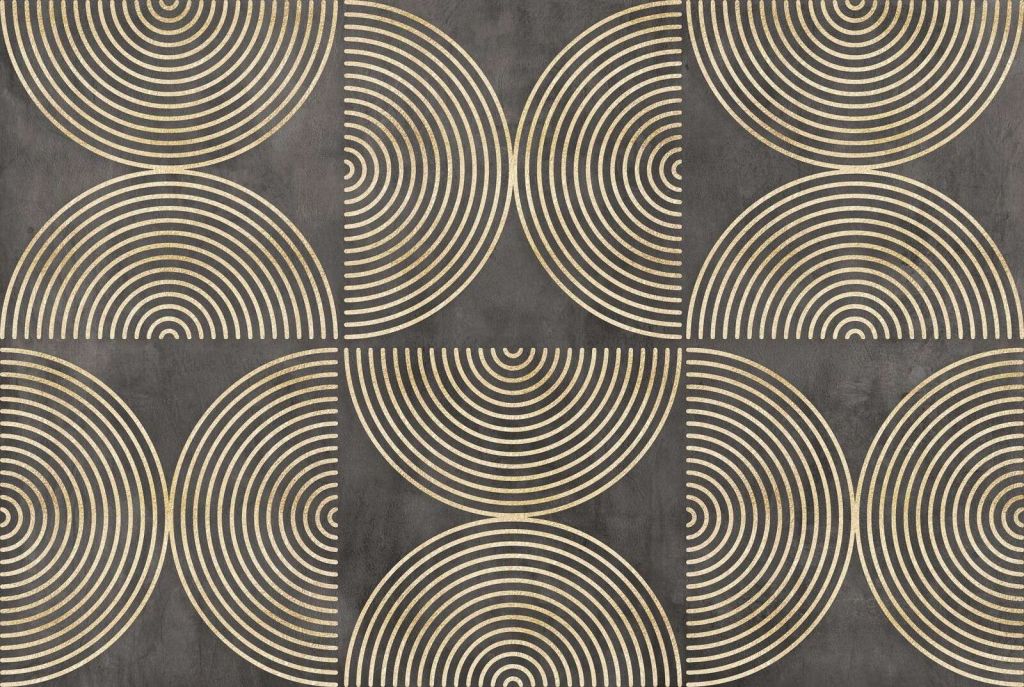 Cercle éclectique d'art moderne or brun