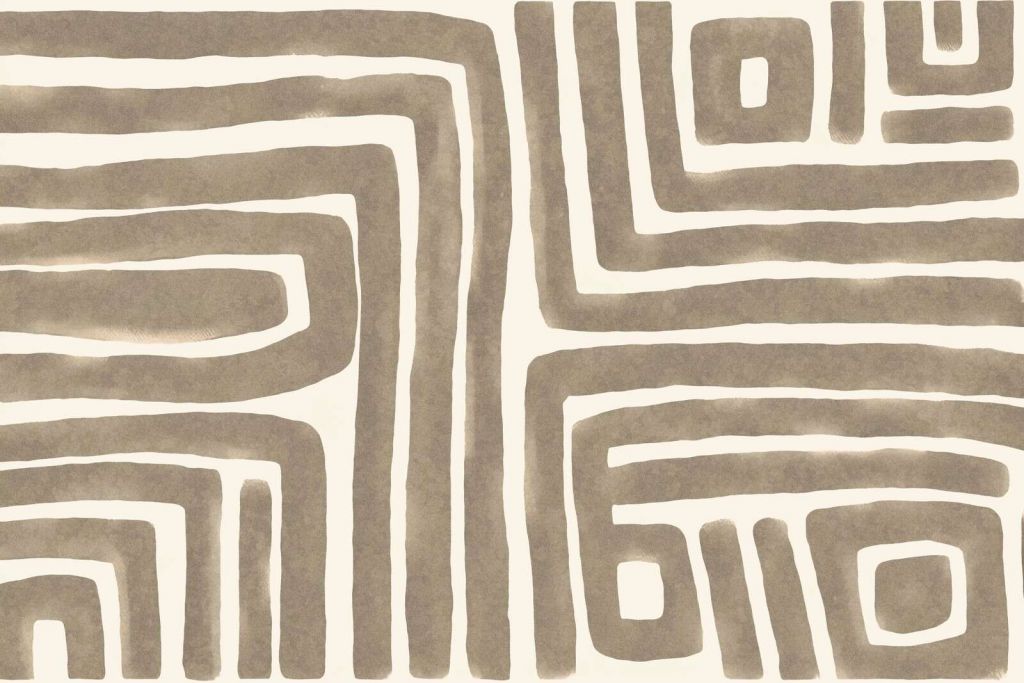 Art abstrait de labyrinthe beige