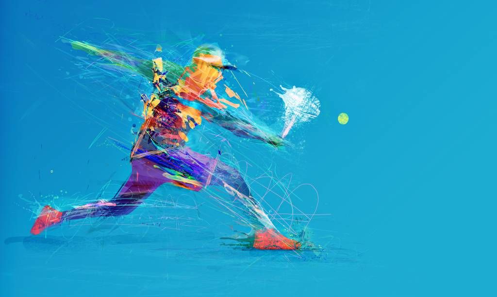 Autre - Joueur de tennis illustré  - Salle de Loisirs