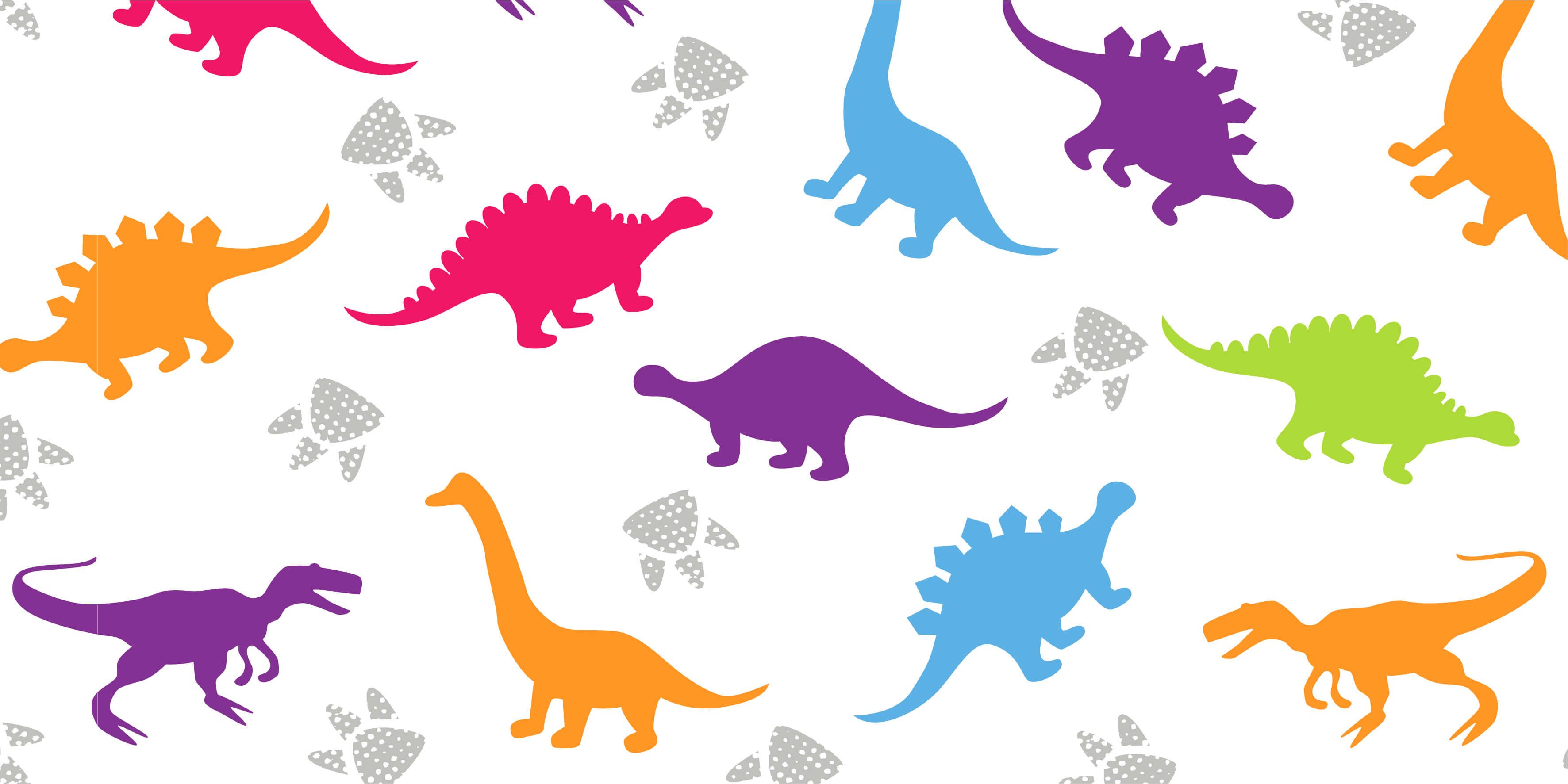 Papier peint garçons - Dinosaures et empreintes de pattes - Chambre d'enfants