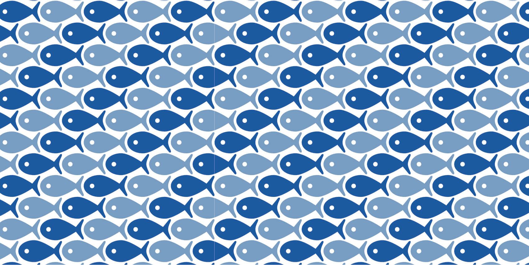 Animaux aquatiques - Poisson bleu - Chambre d'enfants
