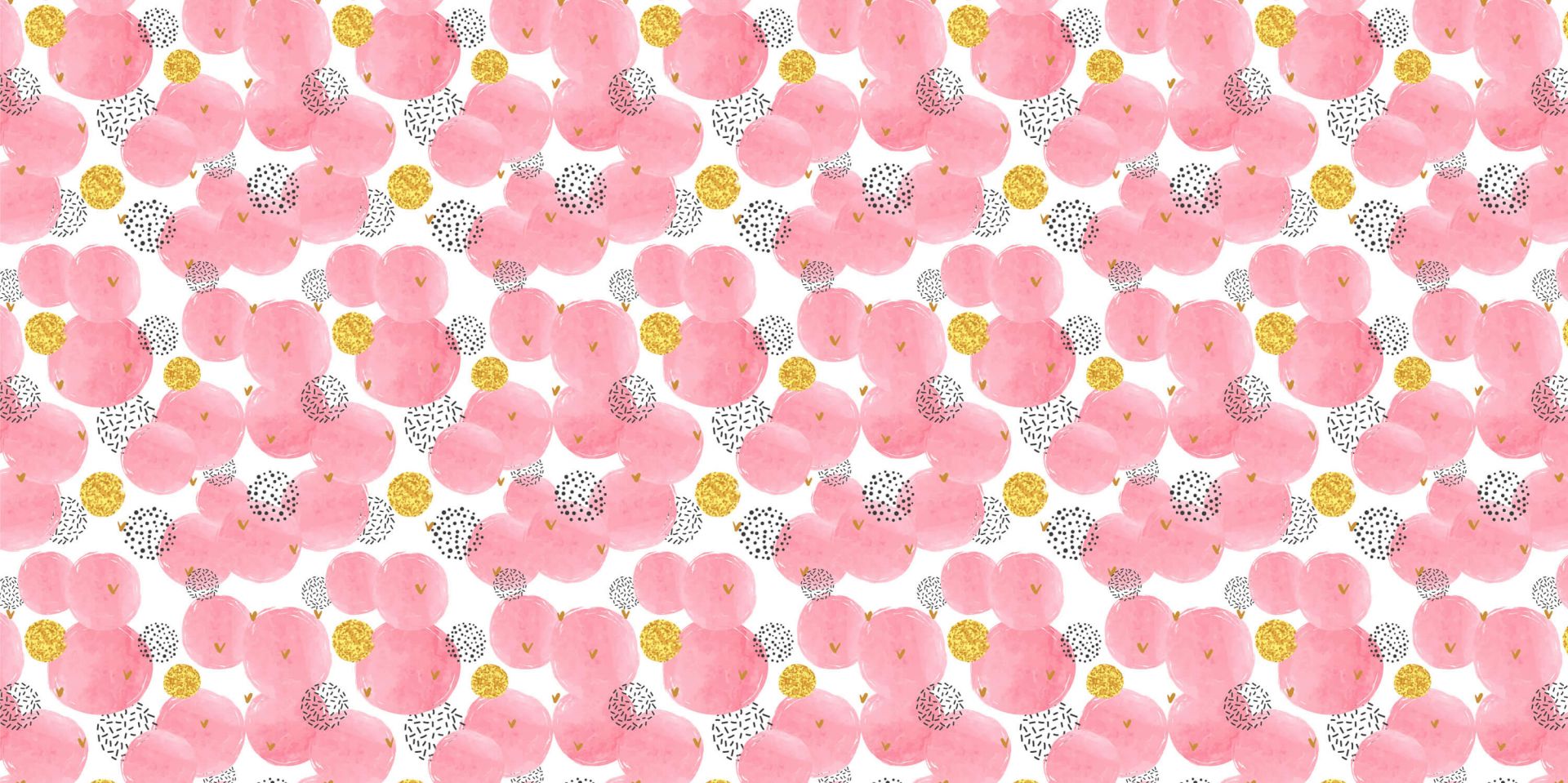 Cercles roses et dorés