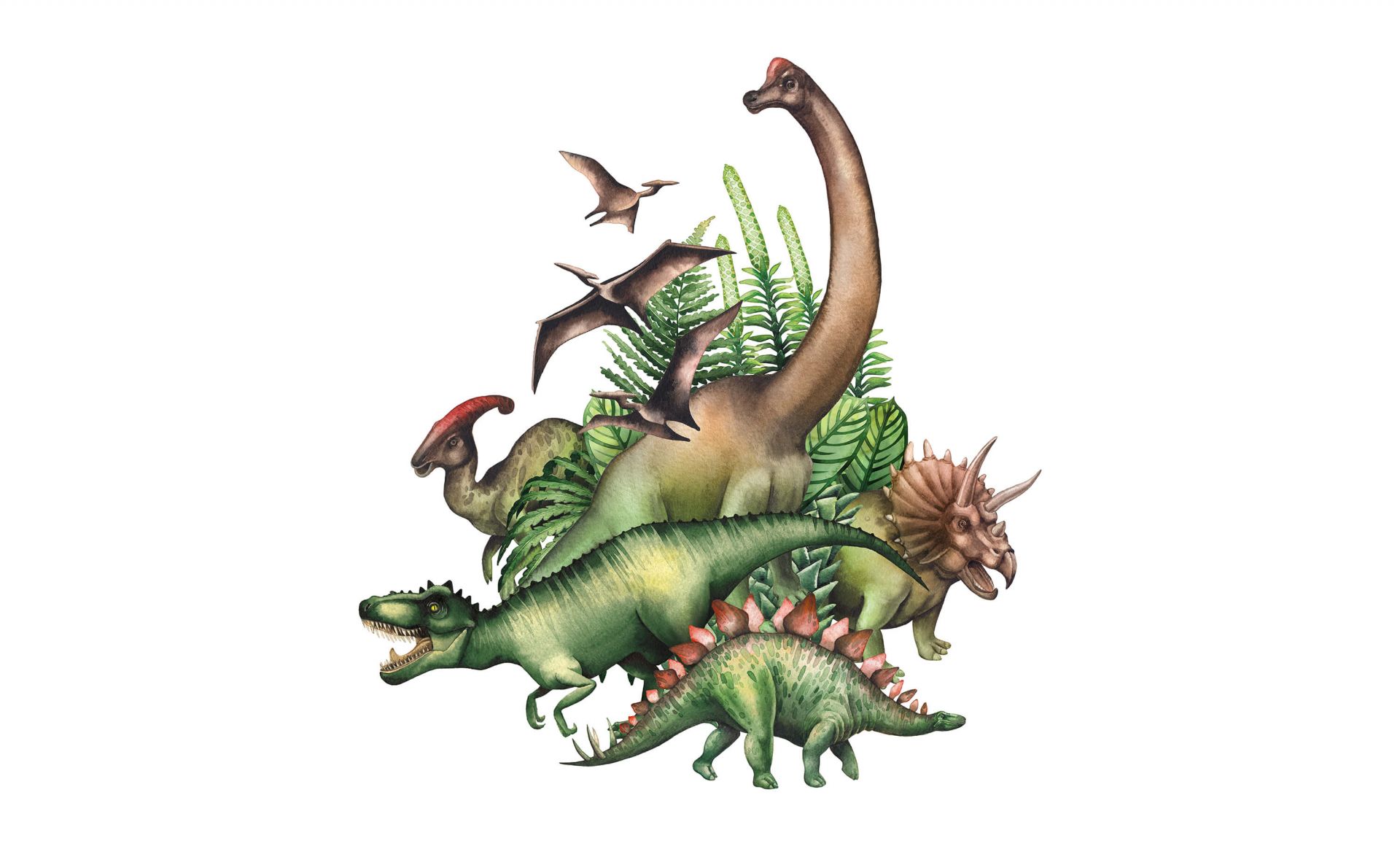 Dino's à l'aquarelle