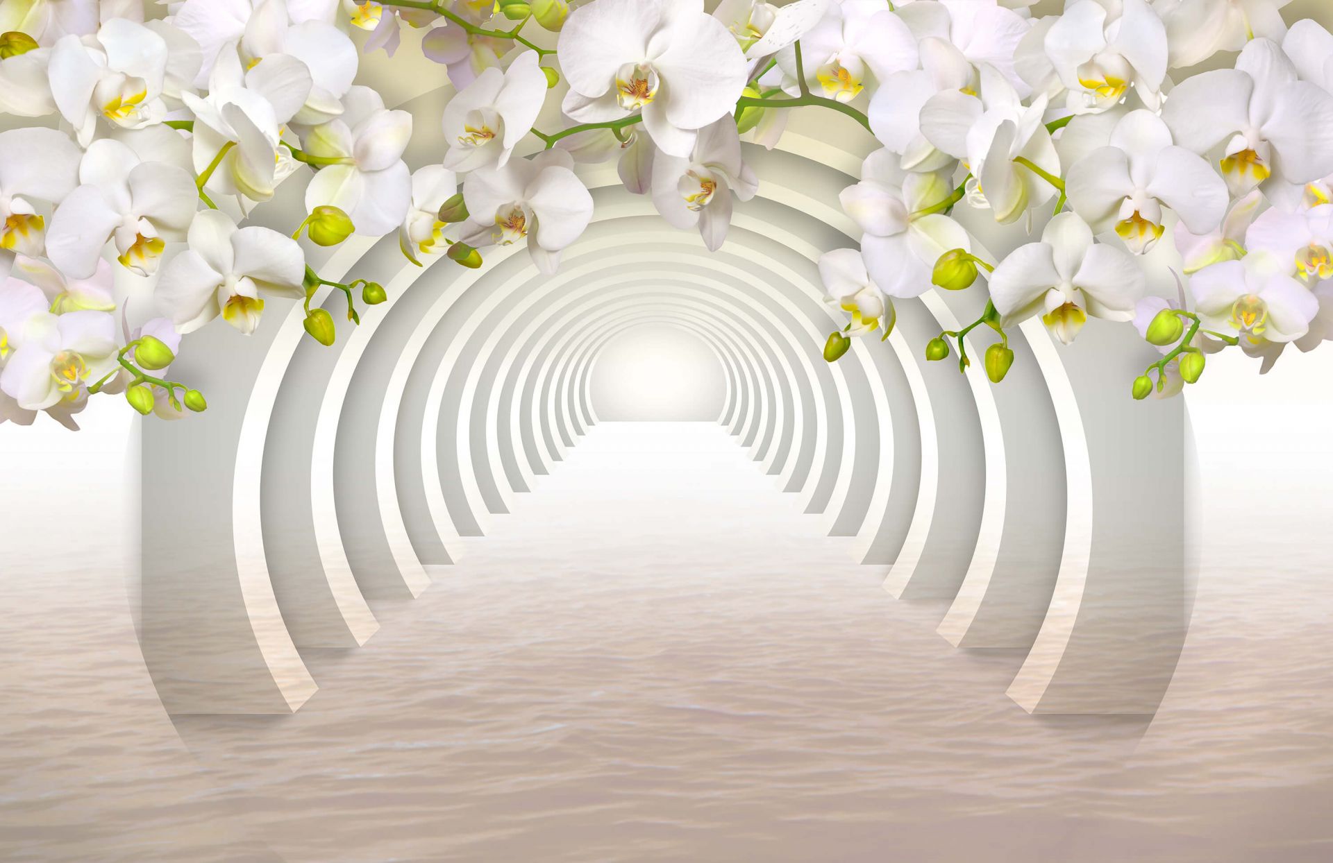 Tunnel avec orchidées