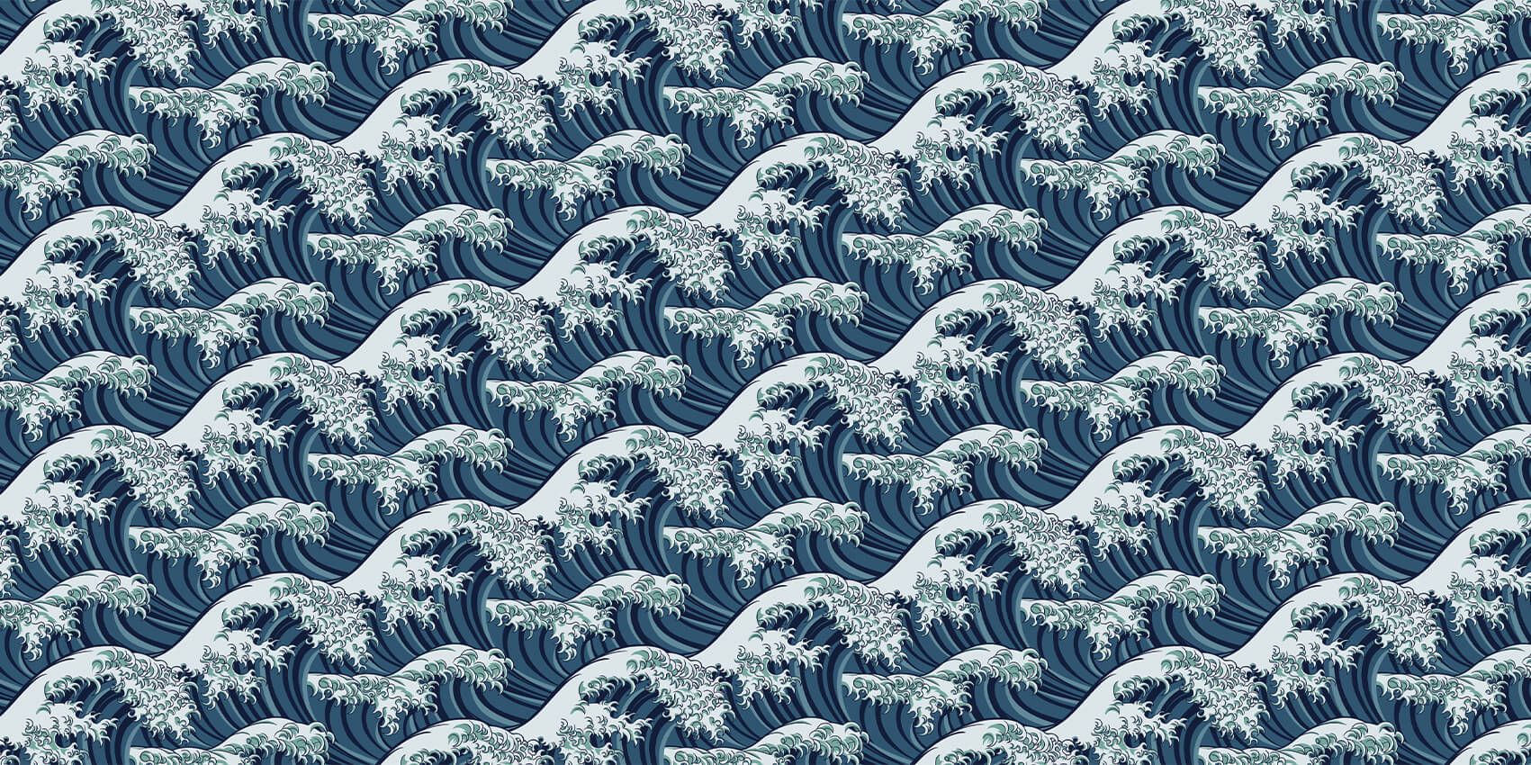 Vagues bleues et sauvages