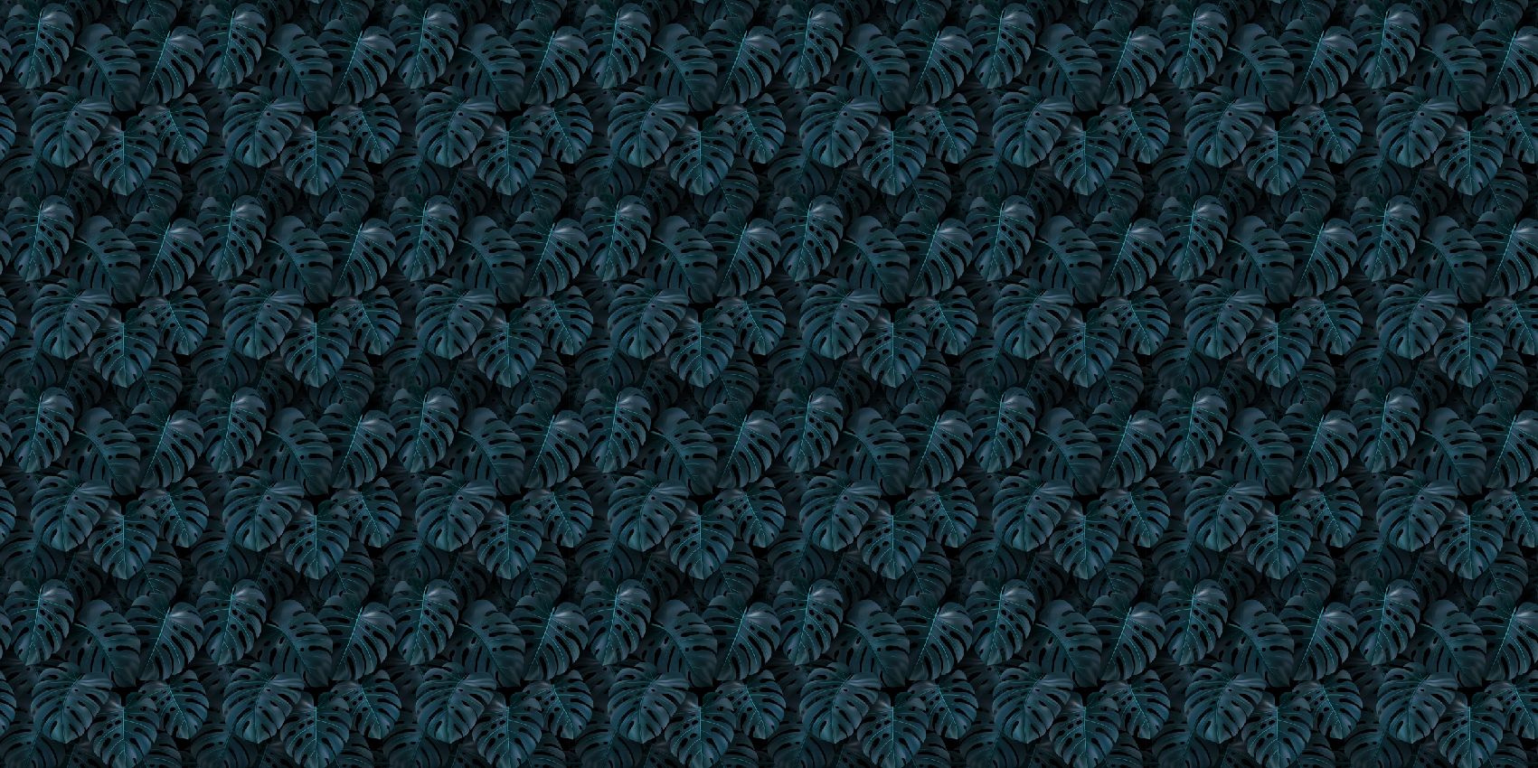 Feuilles de monstera tropicales bleu canard