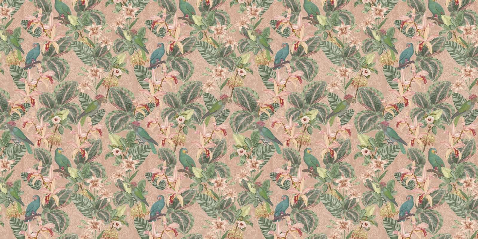 Oiseaux et perroquets de la jungle tropicale - terracotta