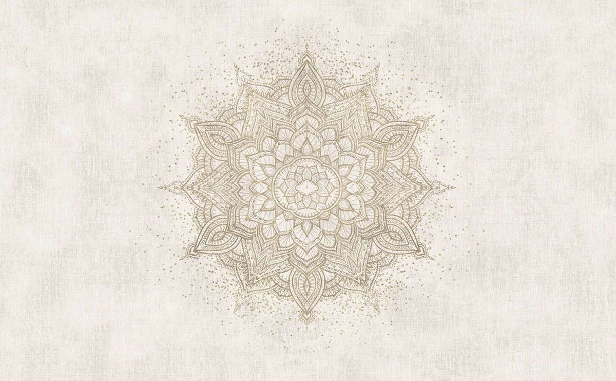 Golden Sparkling Mandala - beige