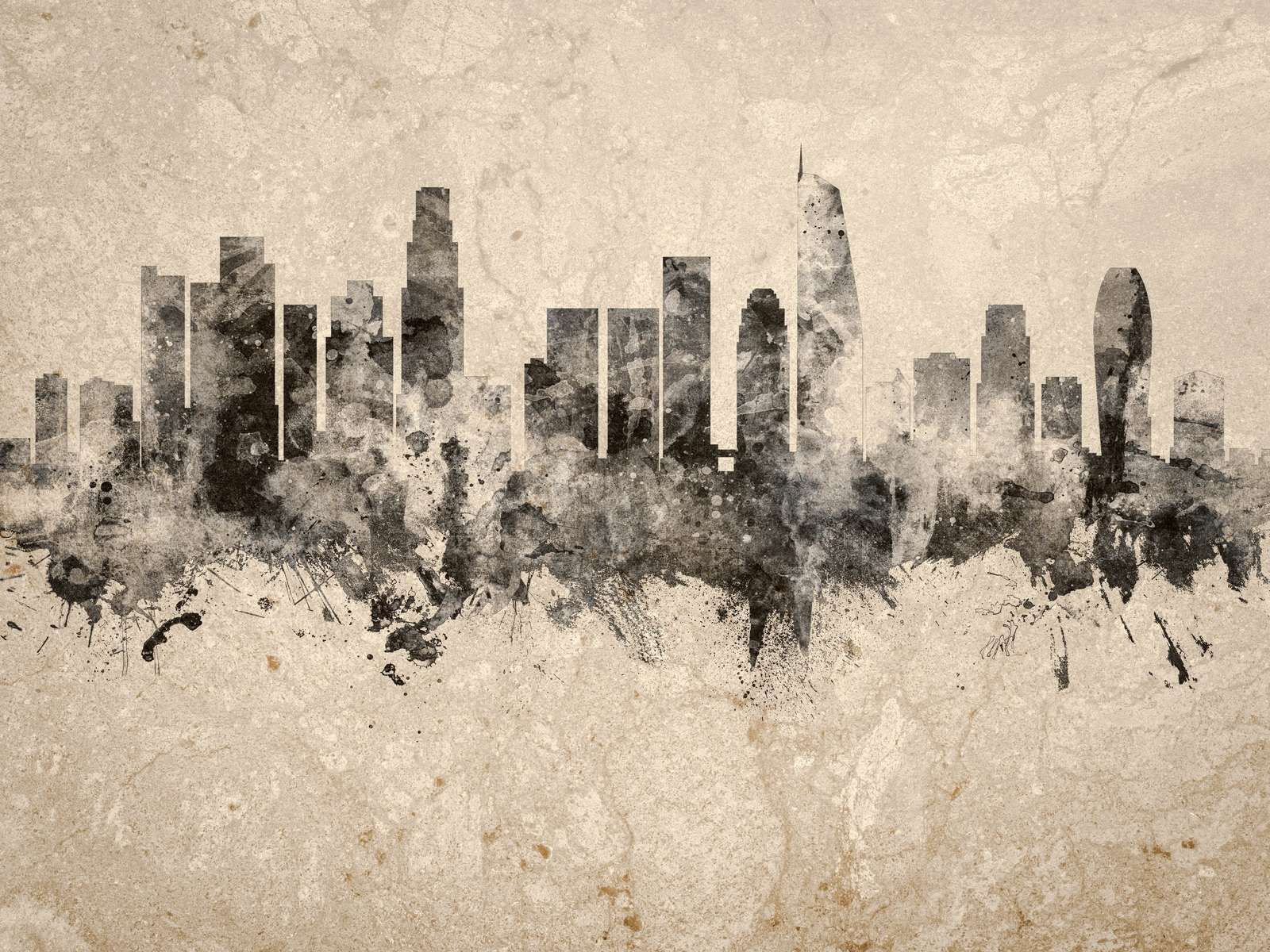 Aquarelle skyline, Los Angeles