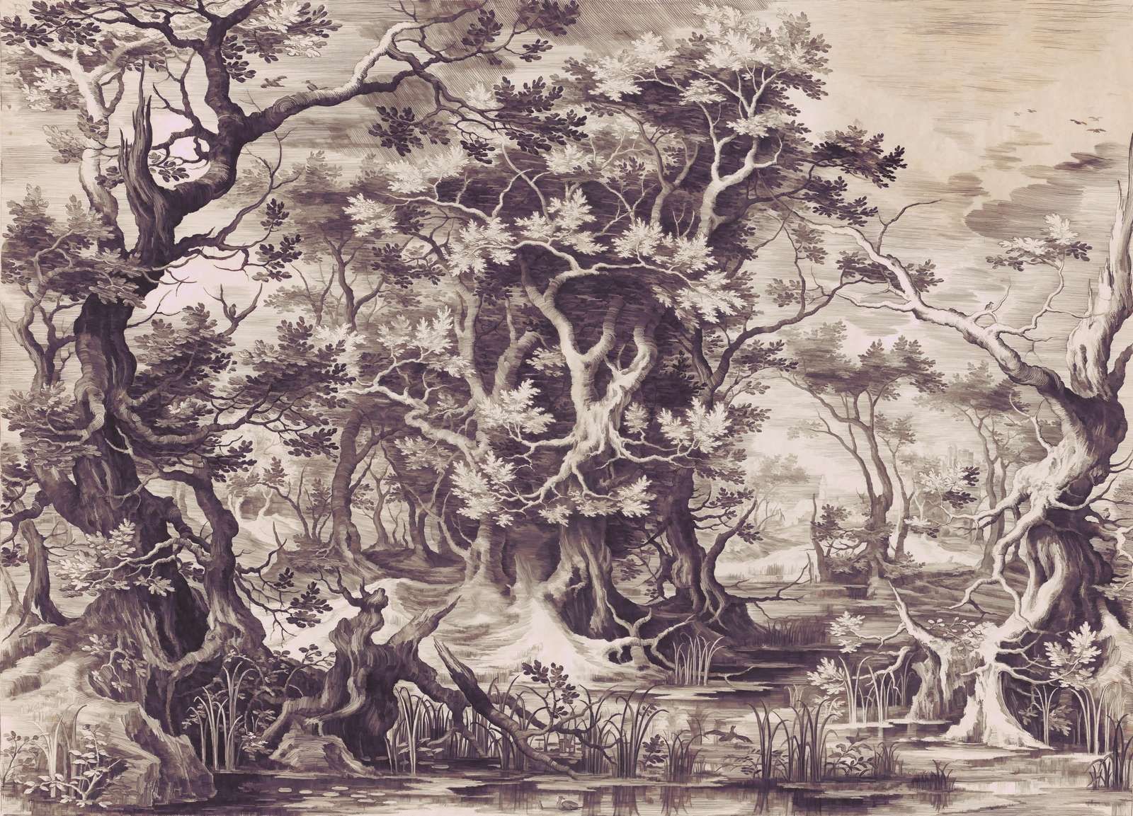 Forêt Mystique en Sépia