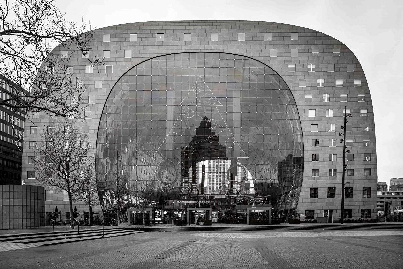 Markthal Réflexions en Monochrome
