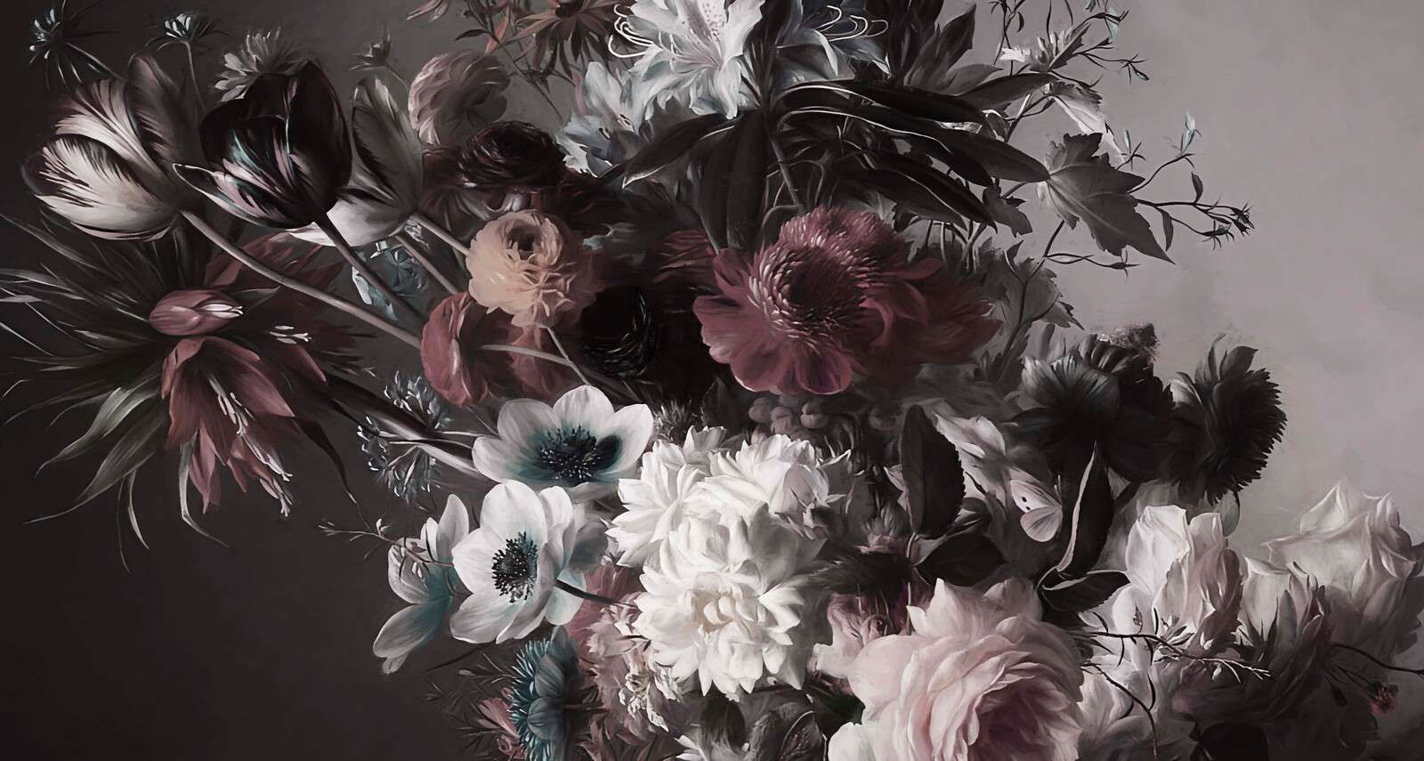 Grand bouquet avec des anémones orange