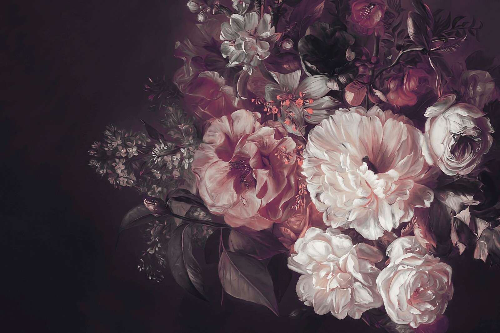 Bouquet avec lilas rouge