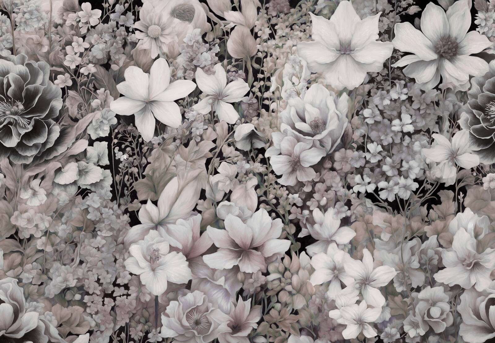 Festival de fleurs sans couture - marron